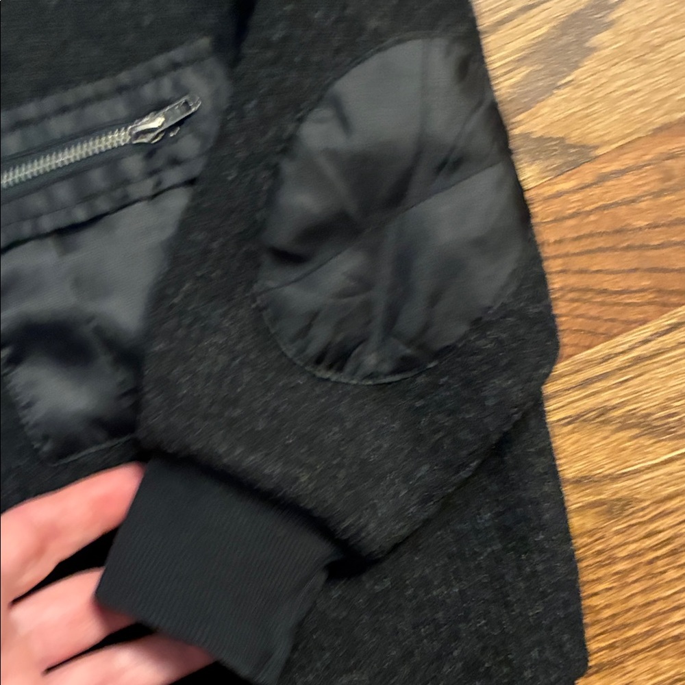 Deux Par  Deux Black Sweater with Pocket and elbow detail boys size 6 - Picture 4 of 9
